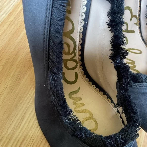 Sam Edelman Black Halan Frayed Pointed Toe Pump Size 6.5 - Picture 4 of 11